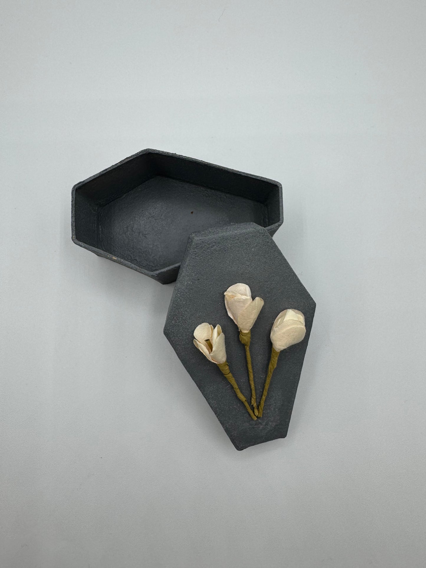 3 Flowers Mini Coffin Trinket Box by From Maggie, With Love