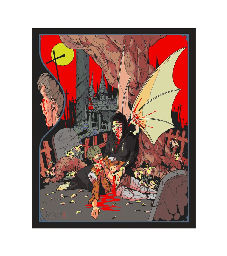 "Angel of the Graves" print by Coilaroid Press