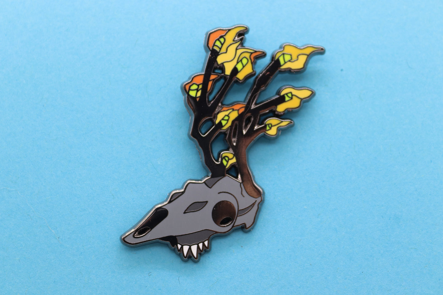 Burning Deer Enamel Pin by Triclops Rabbit