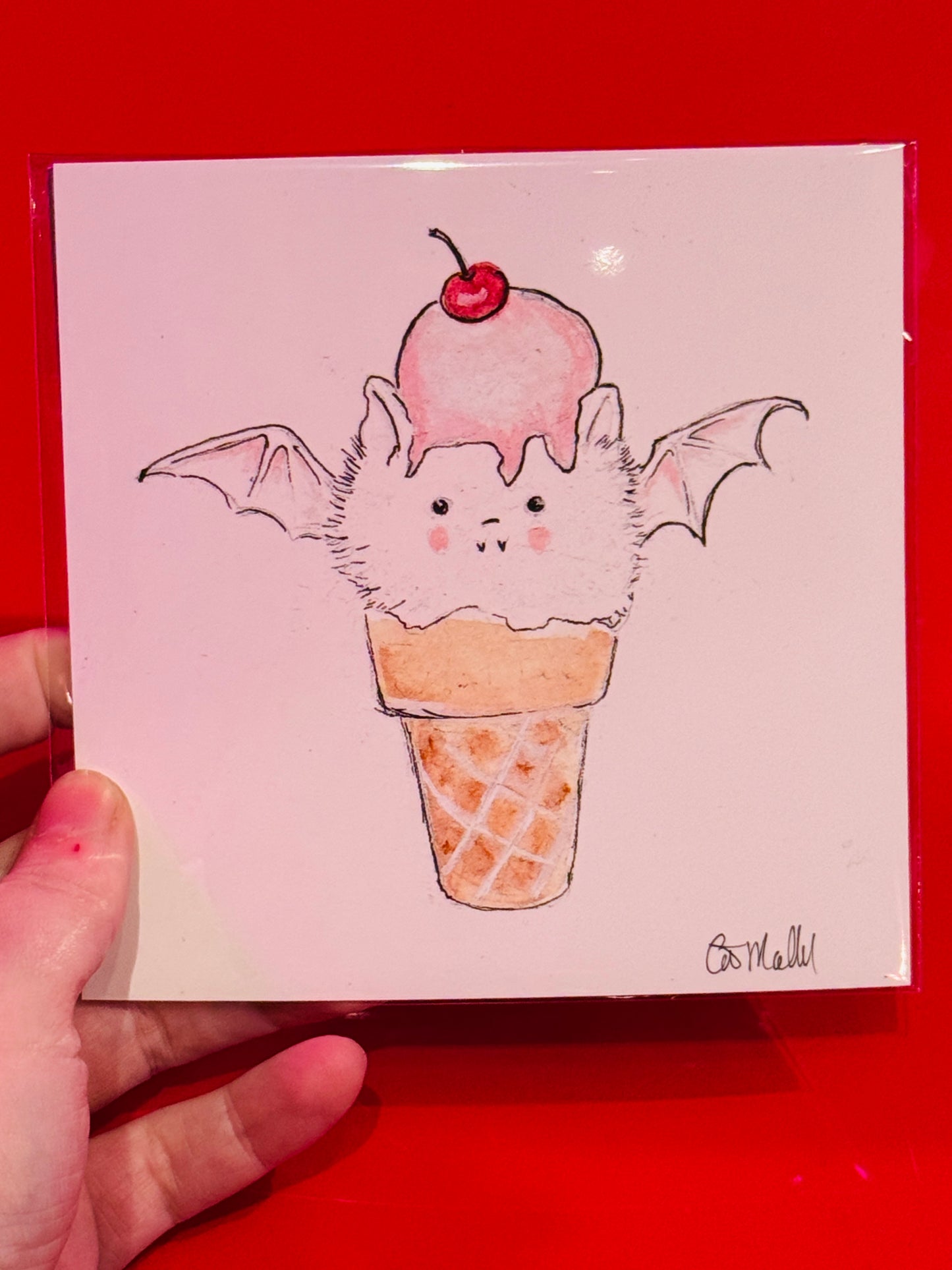 "Scary Cherry" print by Cat Mallard Art