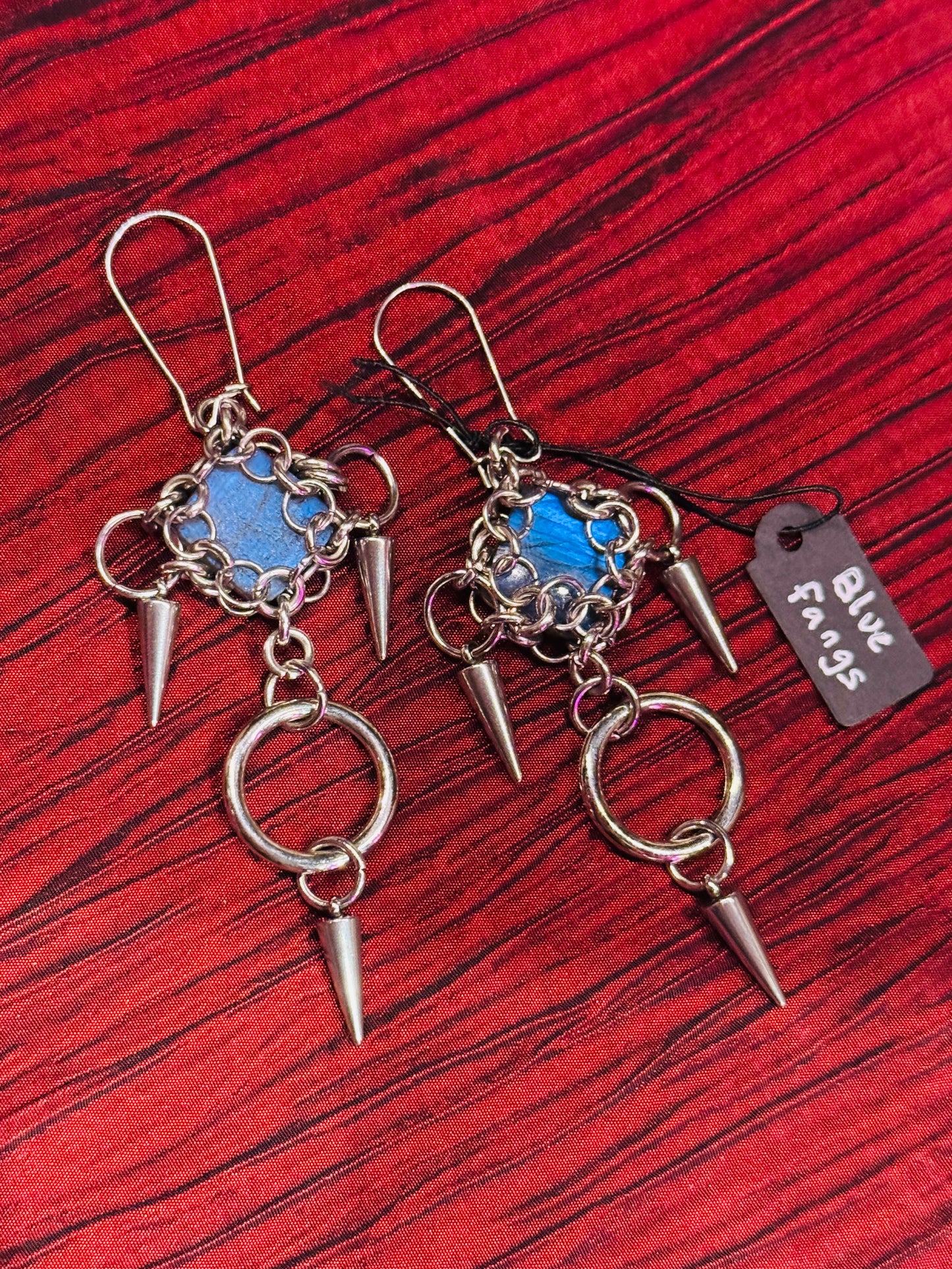 "Blue Fangs" earrings by Alix Holly