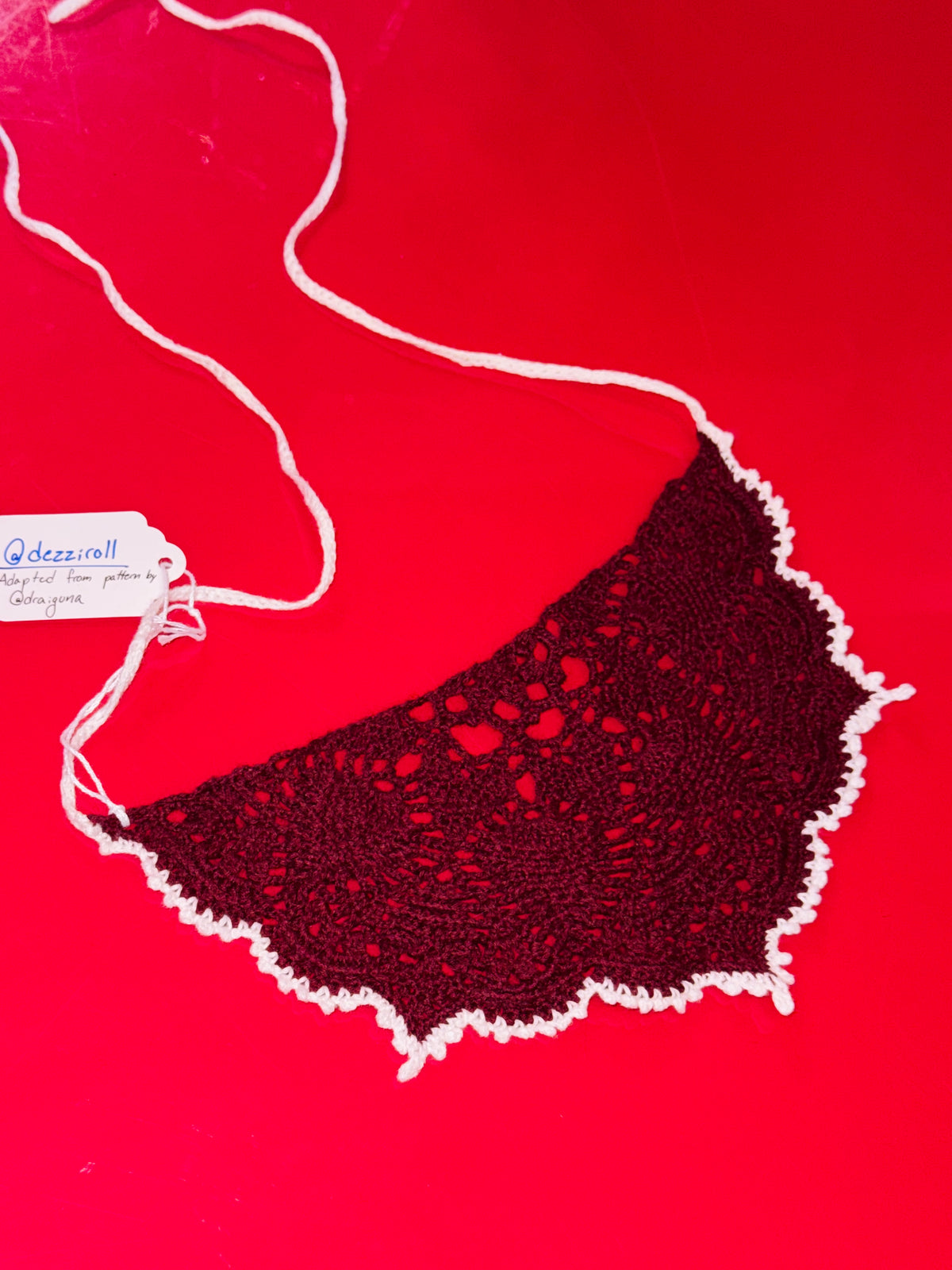 MAROON "Sweetheart Soiree" Headscarf by DezziRoll
