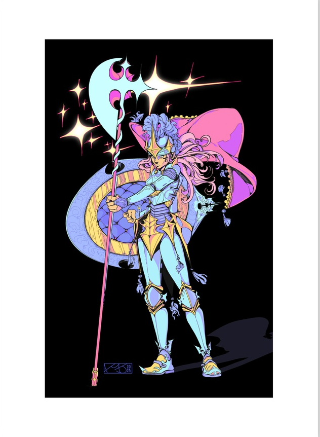 "Starry Knight" print by Coilaroid Press