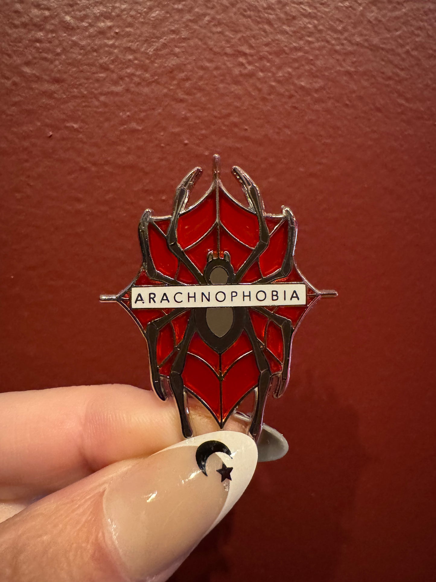 Arachnophobia Spider Enamel Pin by Triclops Rabbit