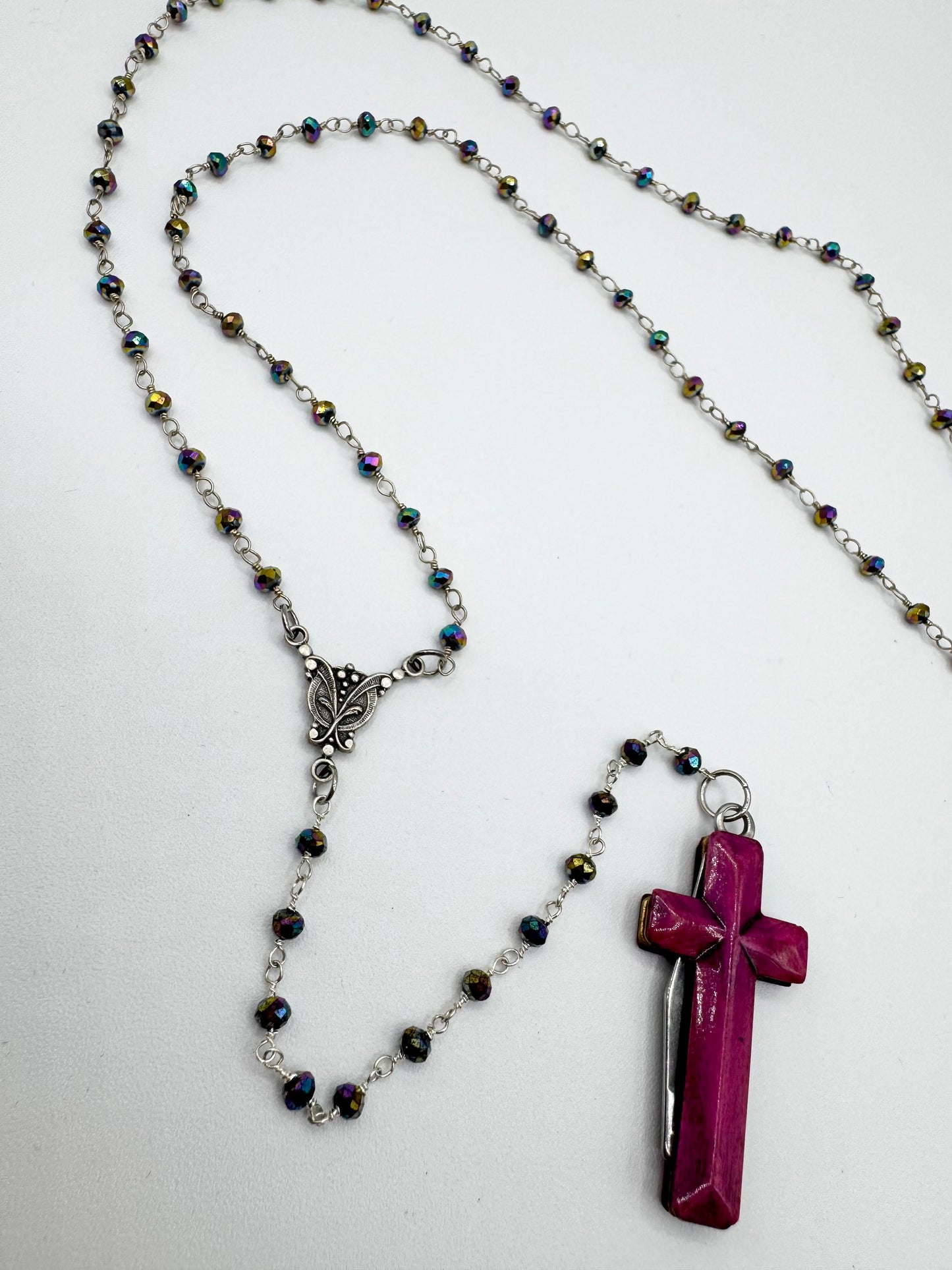 Purple Rosary (long chain) by Blind Bella
