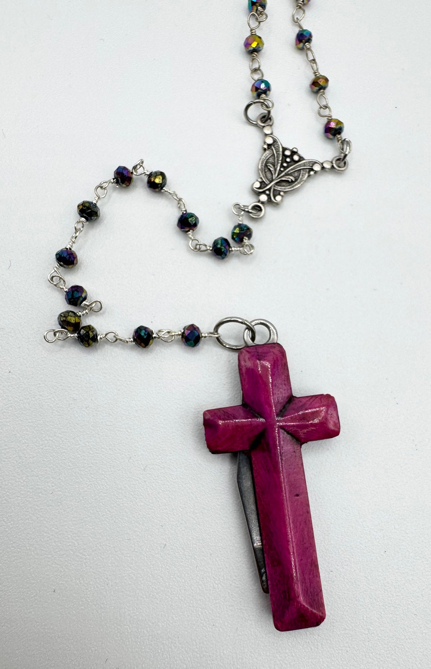 Purple Rosary (long chain) by Blind Bella
