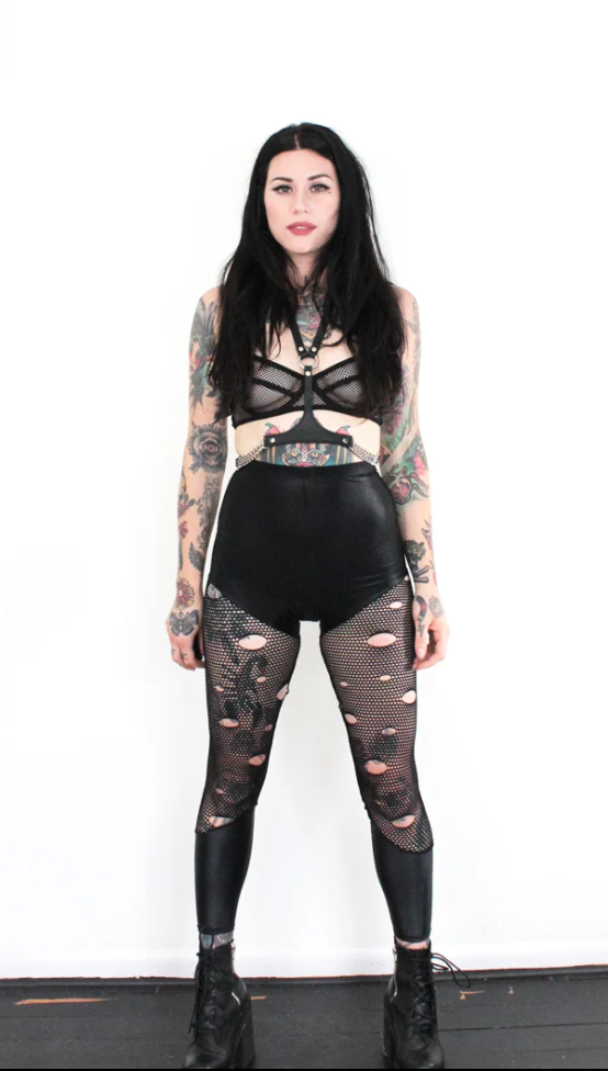 Handmade Fishnet w/ holes Leggings by Sophireaptress