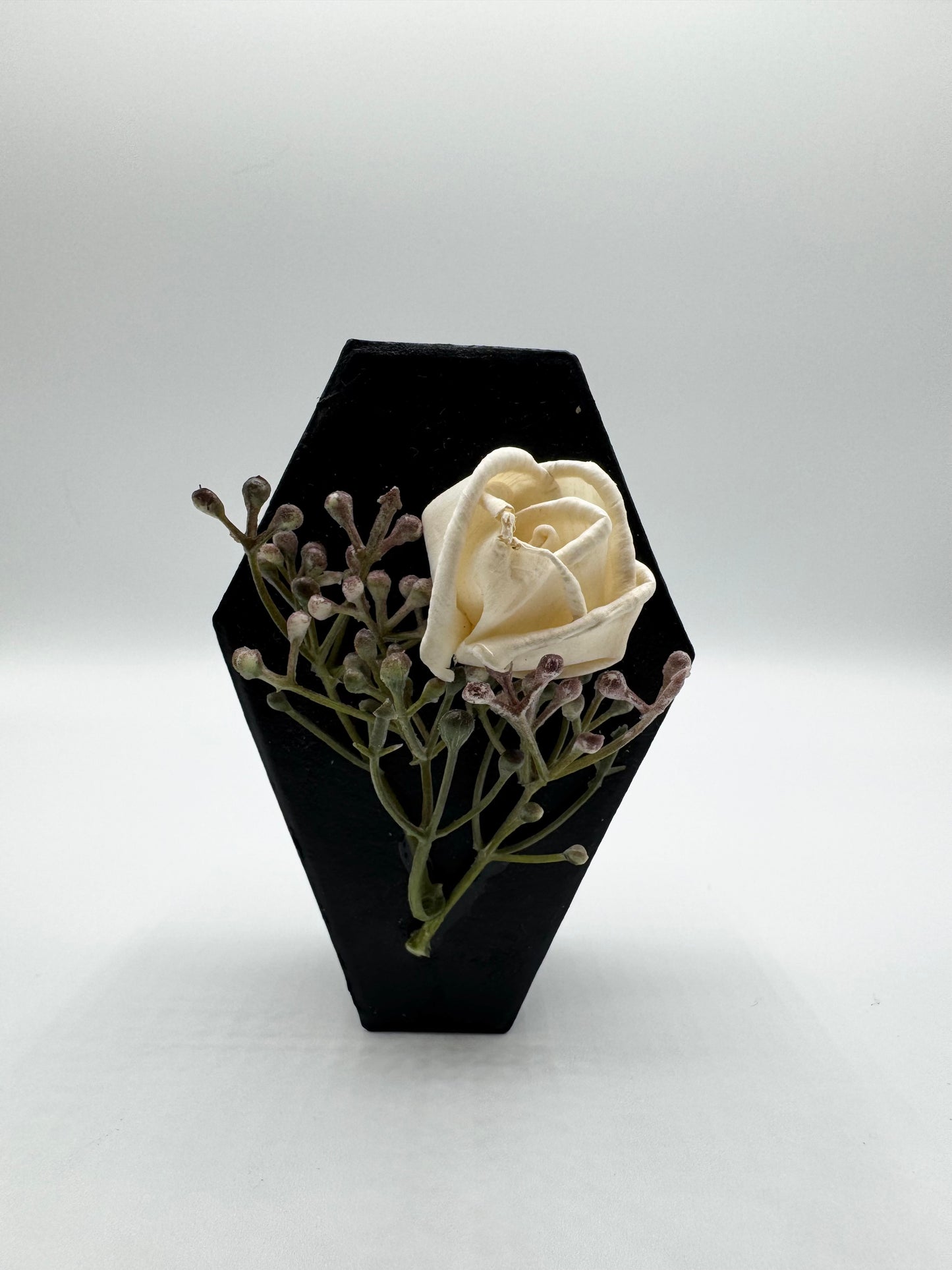 White Flower and Black Mini Coffin Trinket Box by From Maggie, With Love