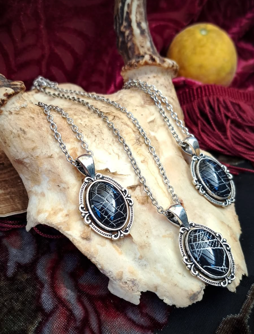 SpiderWeb: Mini Silver Cabochon by HellKittenRVA