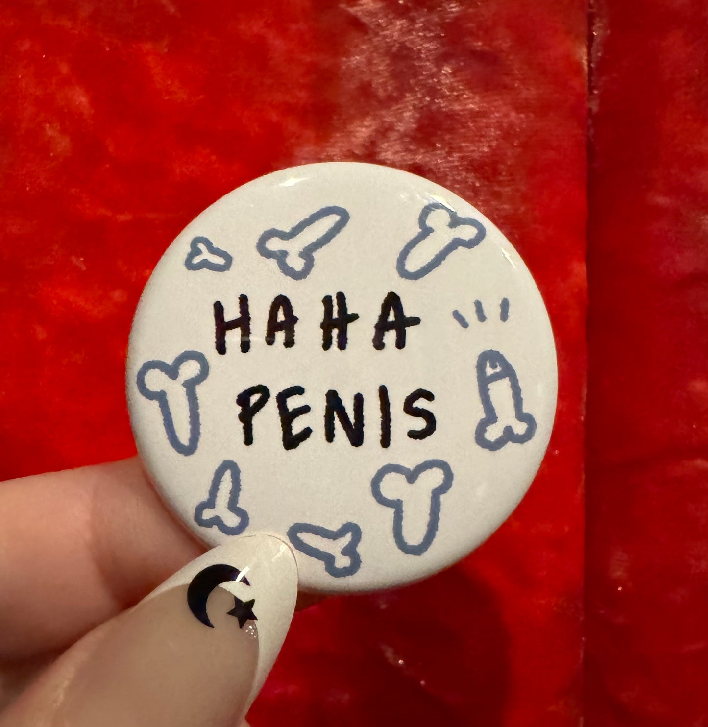 Haha Penis Button by Saltnox