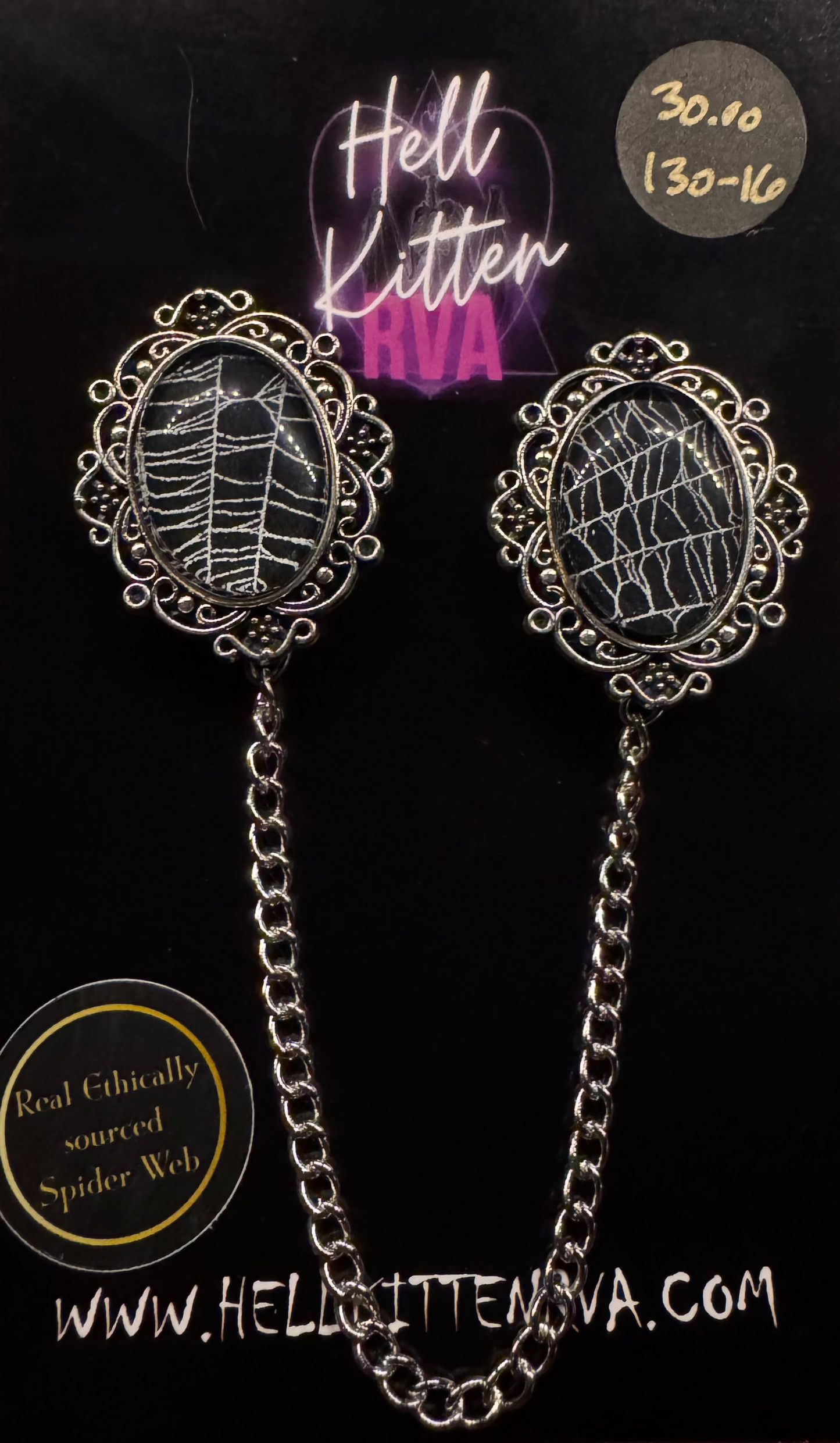 SpiderWeb: Collar Pins: Silver by HellKittenRVA