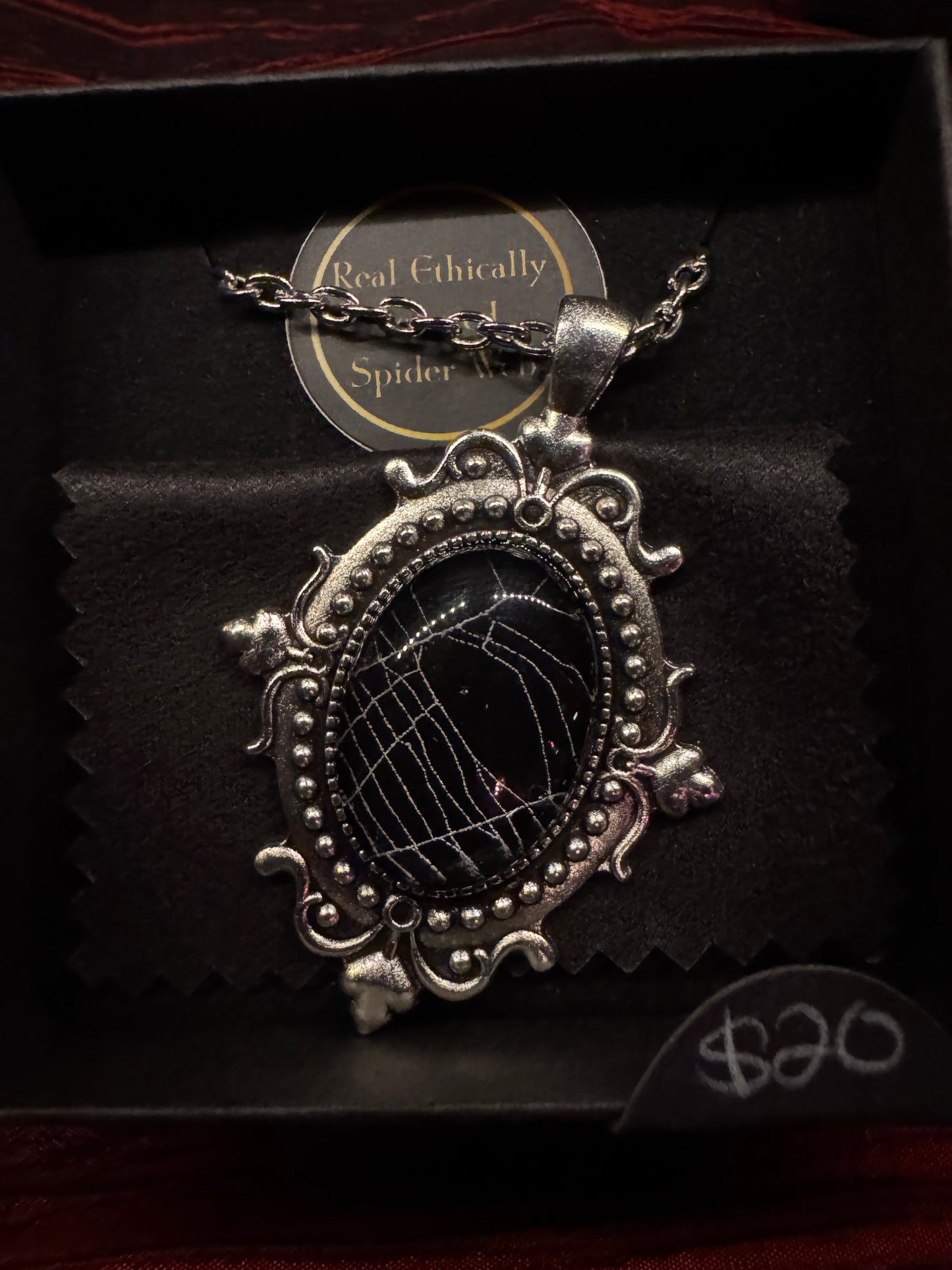 SpiderWeb: Small Silver Filigree Cabochon (style 2) by HellKittenRVA