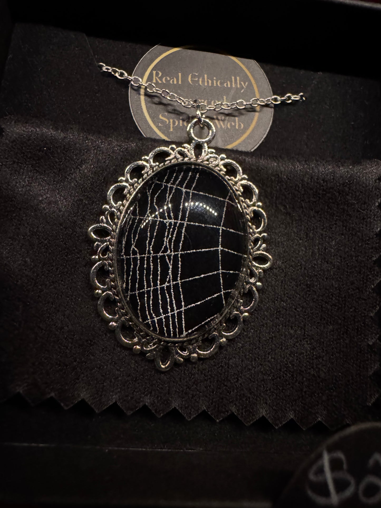 SpiderWeb: Small Silver Vintage Cabochon by HellKittenRVA