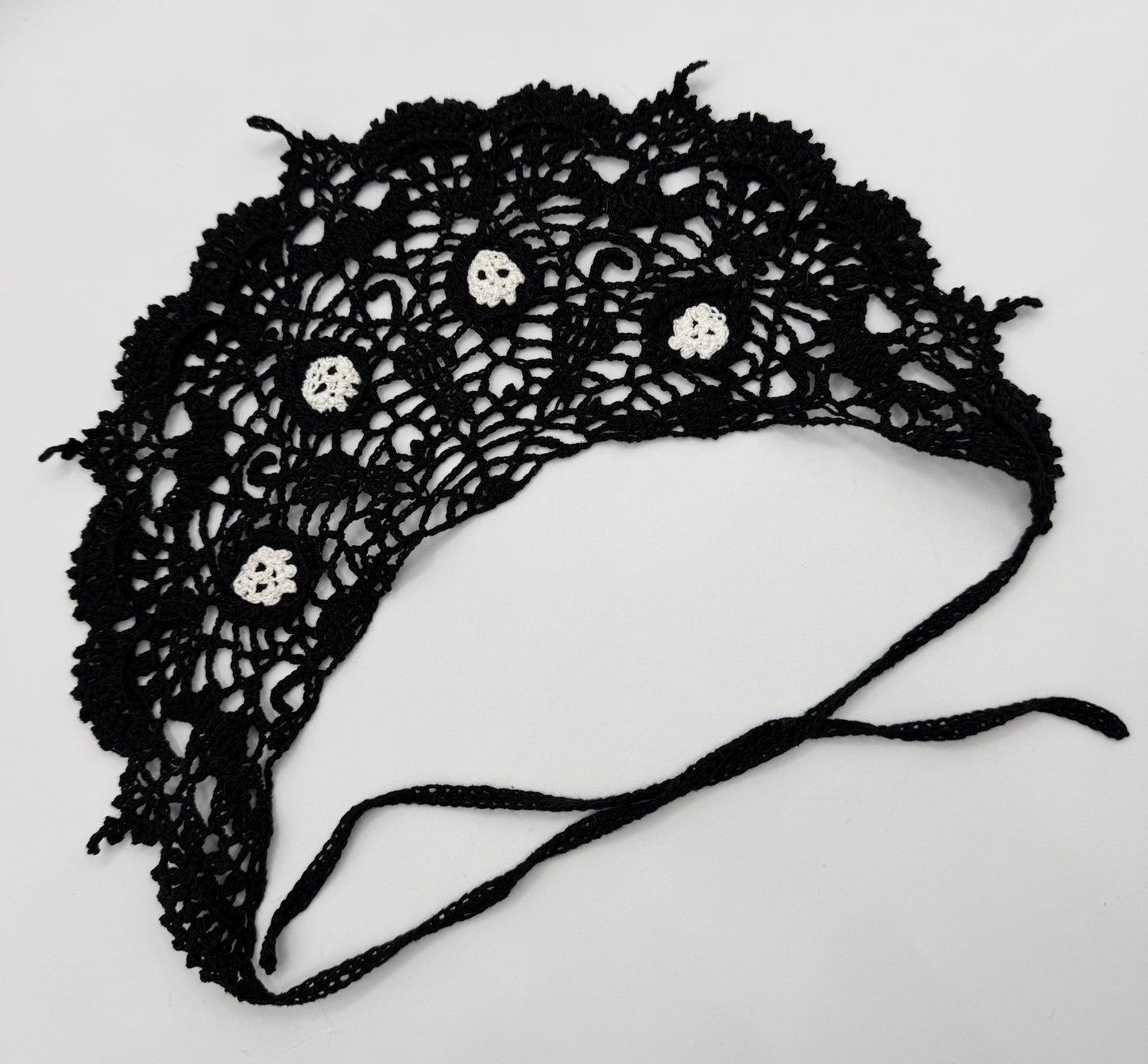 Spooky Soiree Headscarf with Skulls by SkywardShann Stitches