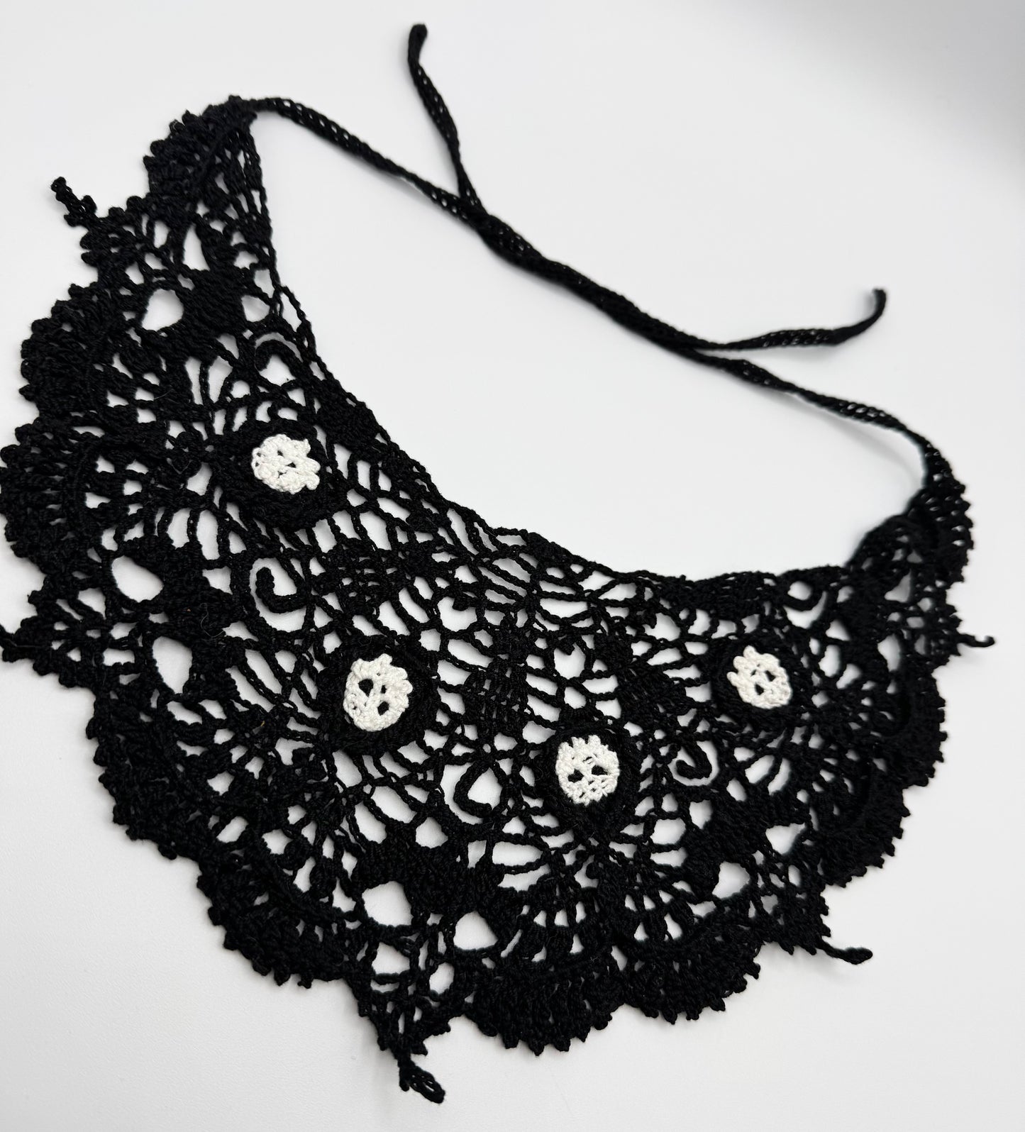 Spooky Soiree Headscarf with Skulls by SkywardShann Stitches