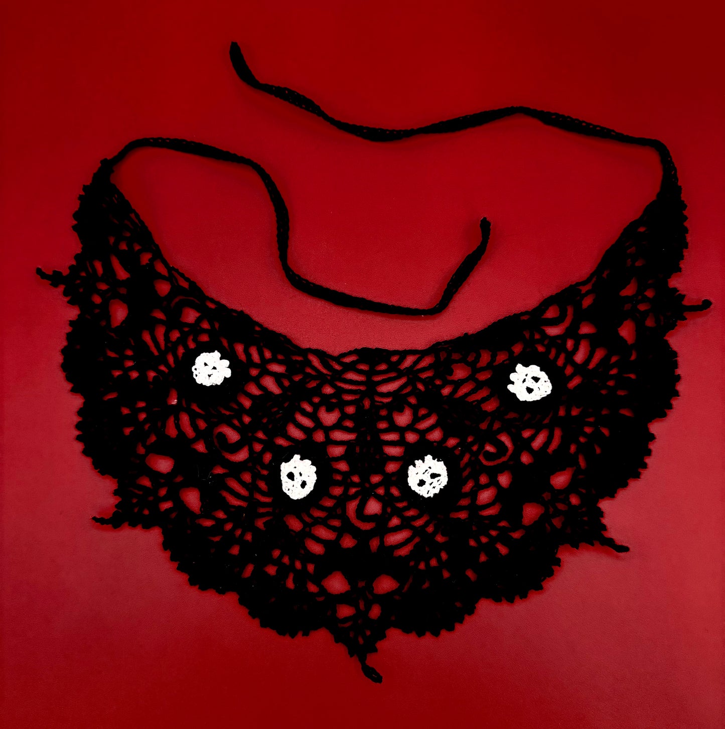 Spooky Soiree Headscarf with Skulls by SkywardShann Stitches