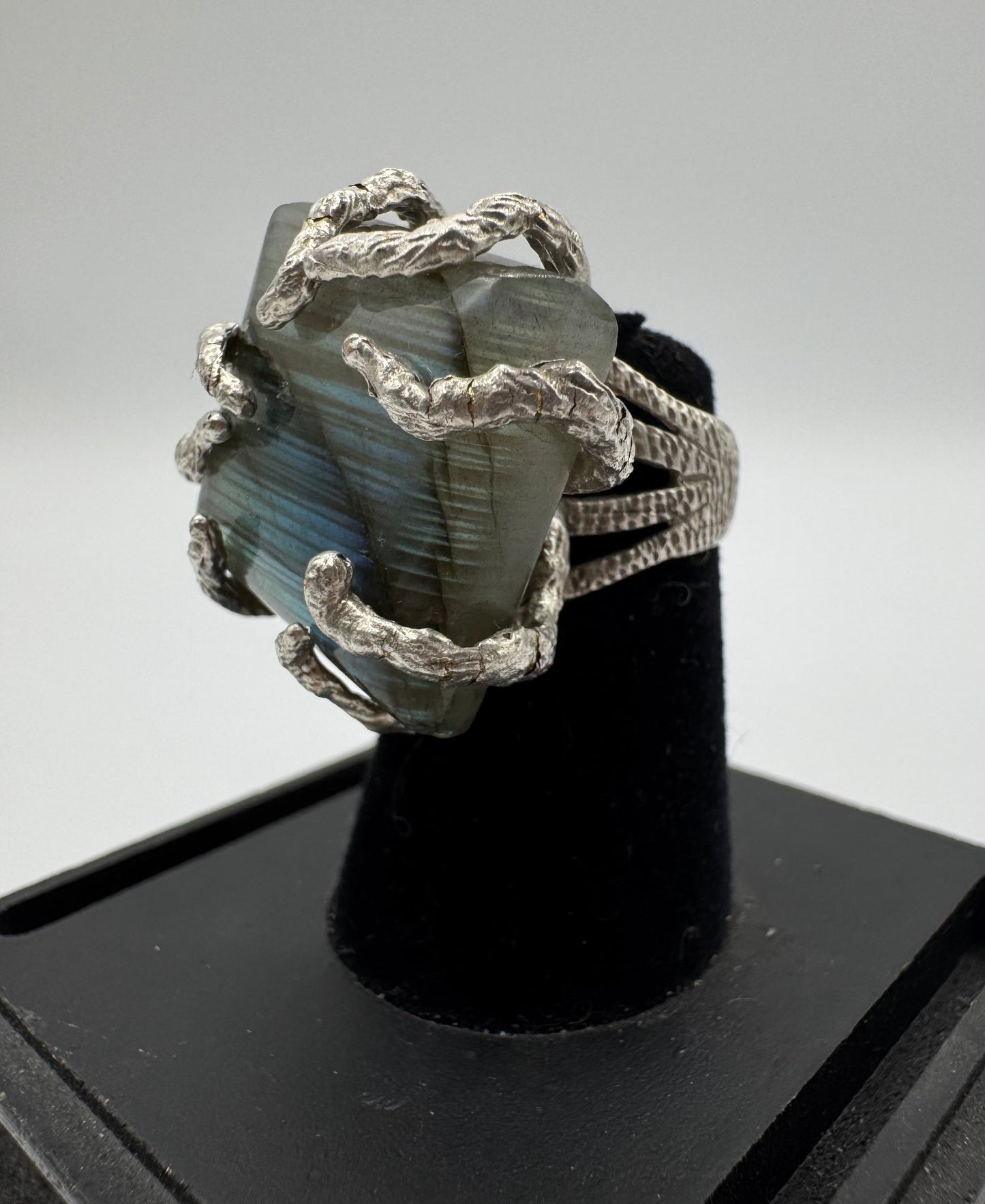 Square Labradorite Ring by Blind Bella