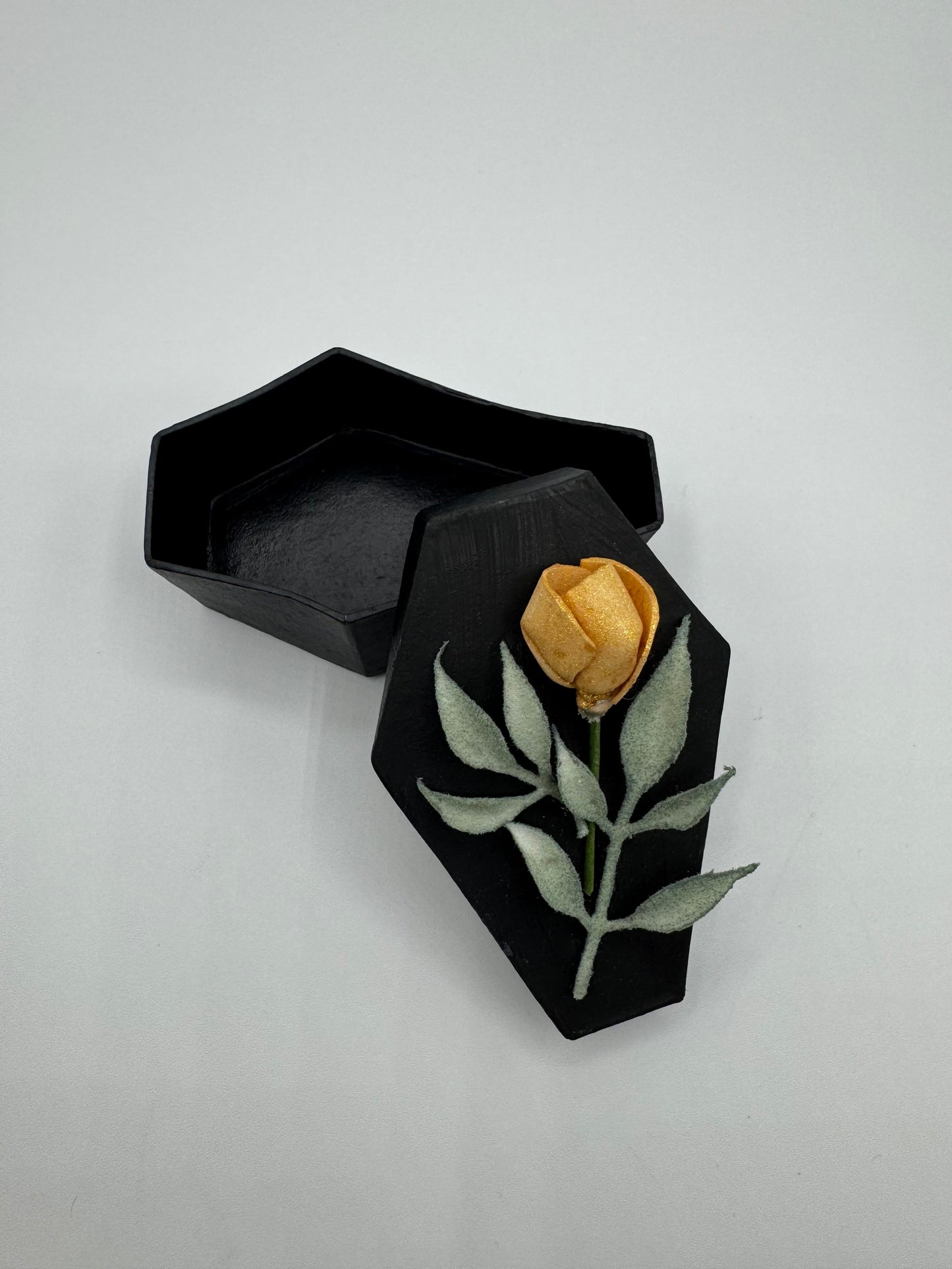 Yellow Flower Mini Coffin Trinket Box by From Maggie, With Love