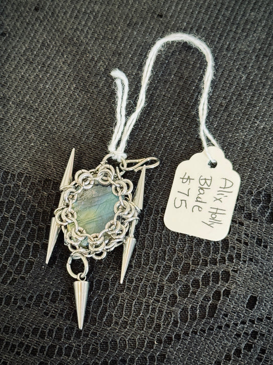 "Blade" labradorite charm by Alix Holly
