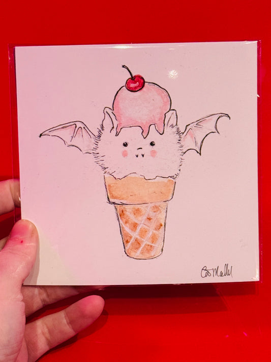 "Scary Cherry" print by Cat Mallard Art