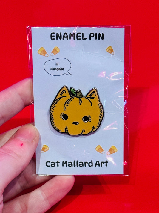 "Pumpkin" pin by Cat Mallard Art