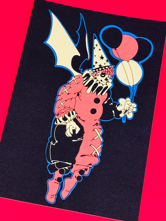 "Pierrot" mini print by Coilaroid Press