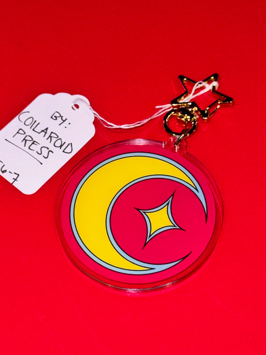 "Moon" keychain by Coilaroid Press