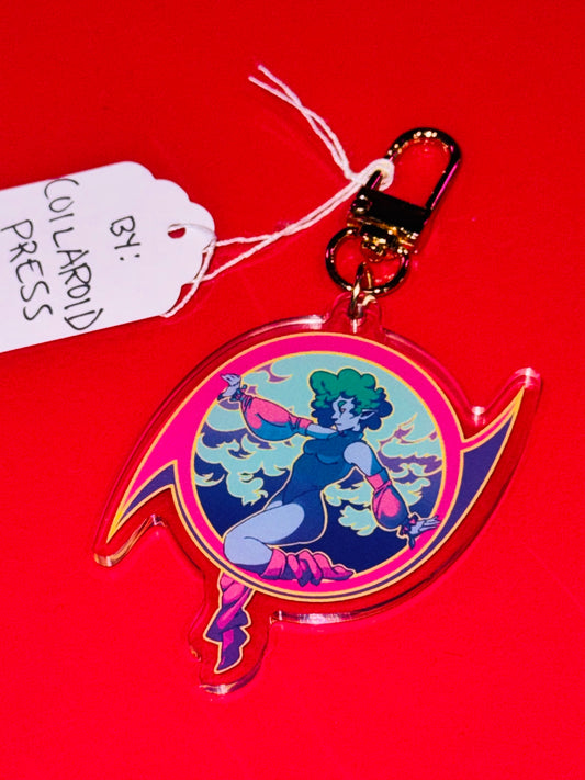 "Spike Girl" keychain by Coilaroid Press