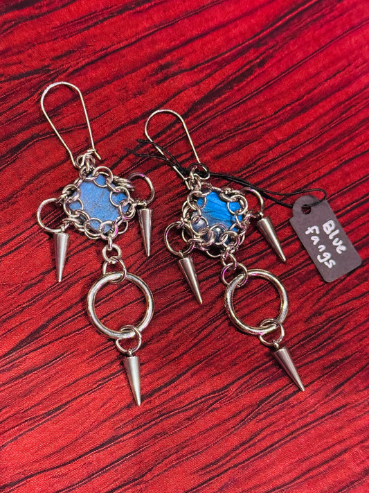 "Blue Fangs" earrings by Alix Holly