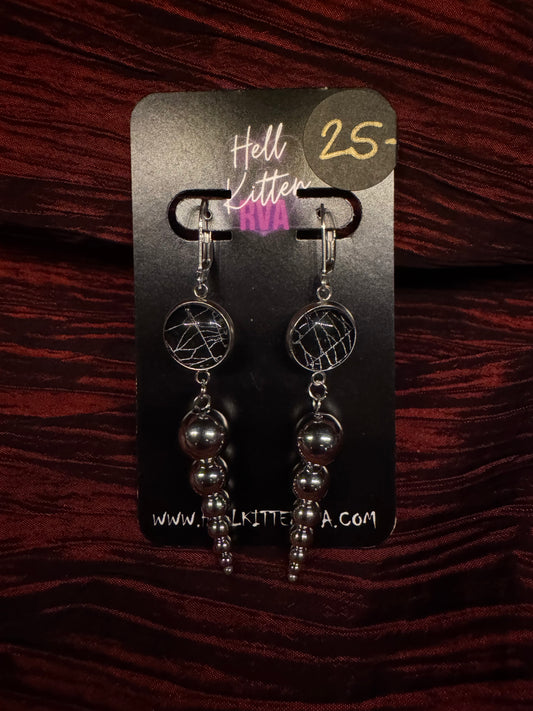 SpiderWeb: Earrings: 7 ball stack by HellKittenRVA