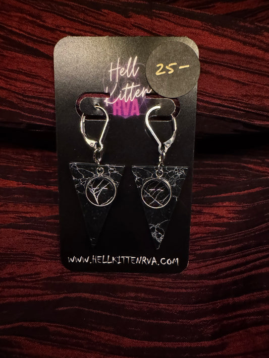 SpiderWeb: Earrings: Retro Marble by HellKittenRVA