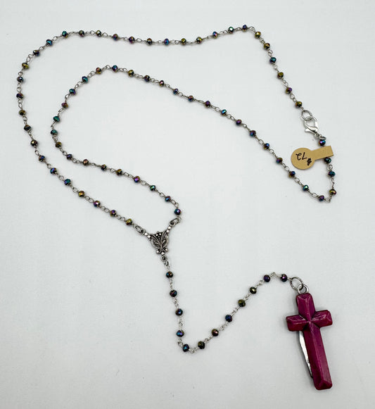Purple Rosary (long chain) by Blind Bella