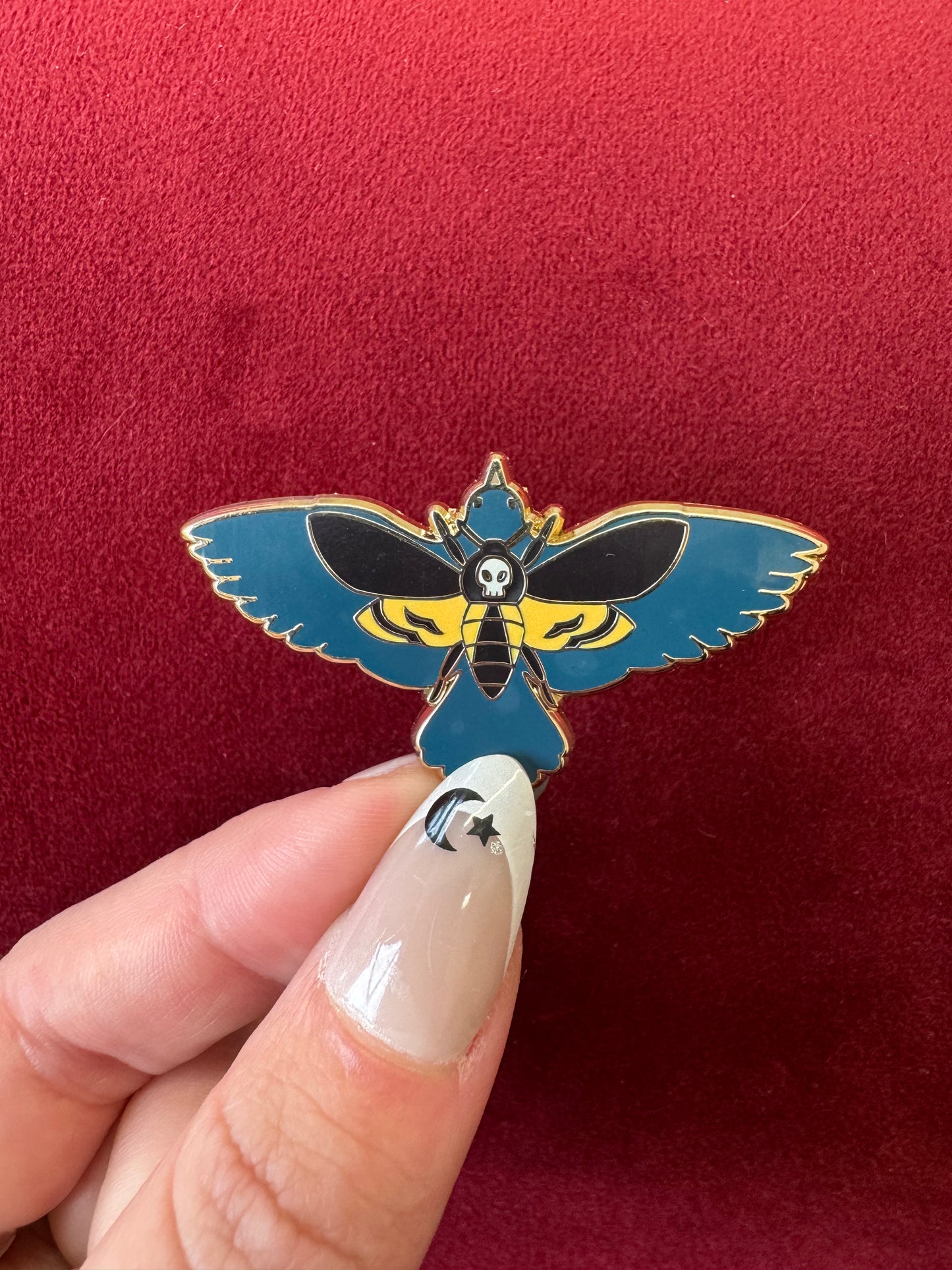 Death's Head Starling Enamel Pin by Triclops Rabbit