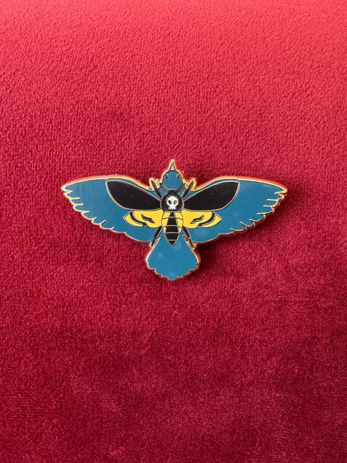 Death's Head Starling Enamel Pin by Triclops Rabbit