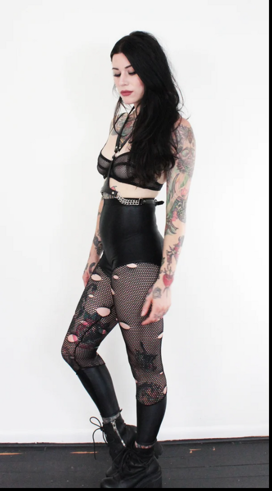Handmade Fishnet w/ holes Leggings by Sophireaptress