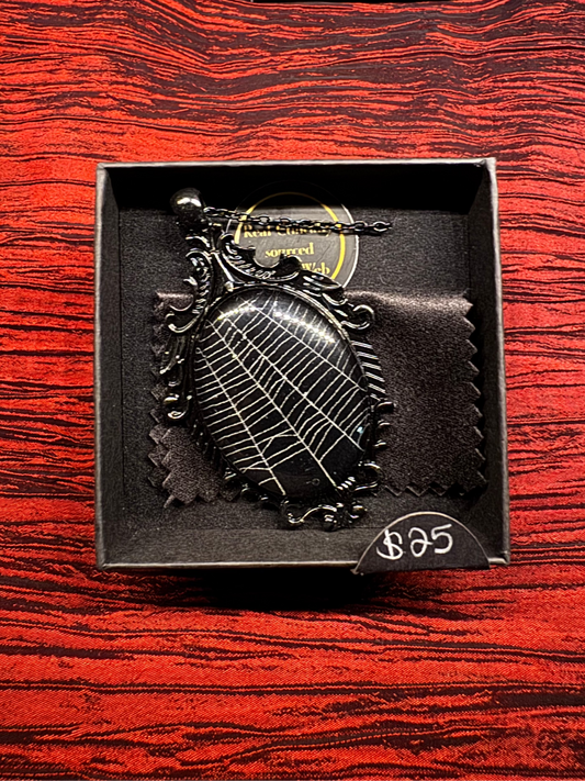 SpiderWeb: Large Black Filigree Cabochon by HellKittenRVA