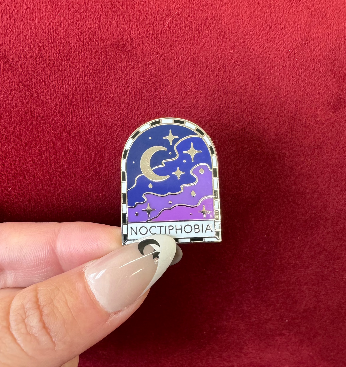 Noctiphobia Enamel Pin by Triclops Rabbit