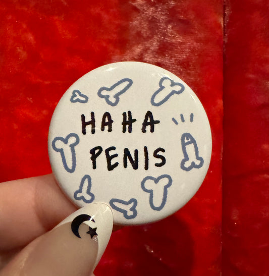 Haha Penis Button by Saltnox