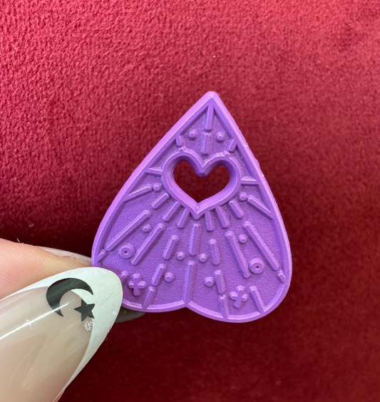 Purple Heart Planchette Mini Enamel Pin by Triclops Rabbit