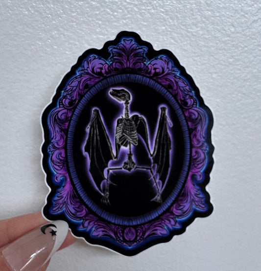 Bat Skeleton Cameo sticker by HellKittenRVA