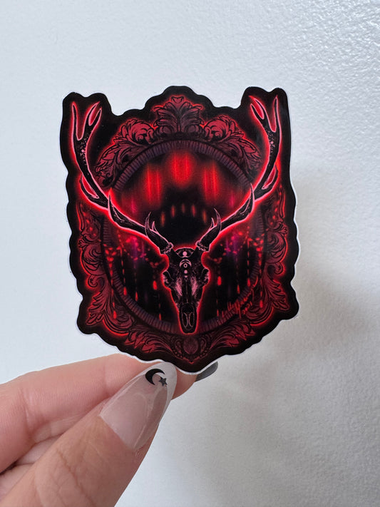 Neon Deer Cameo Red sticker by HellKittenRVA
