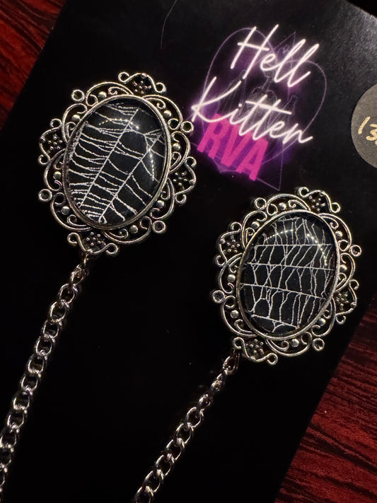 SpiderWeb: Collar Pins: Silver by HellKittenRVA