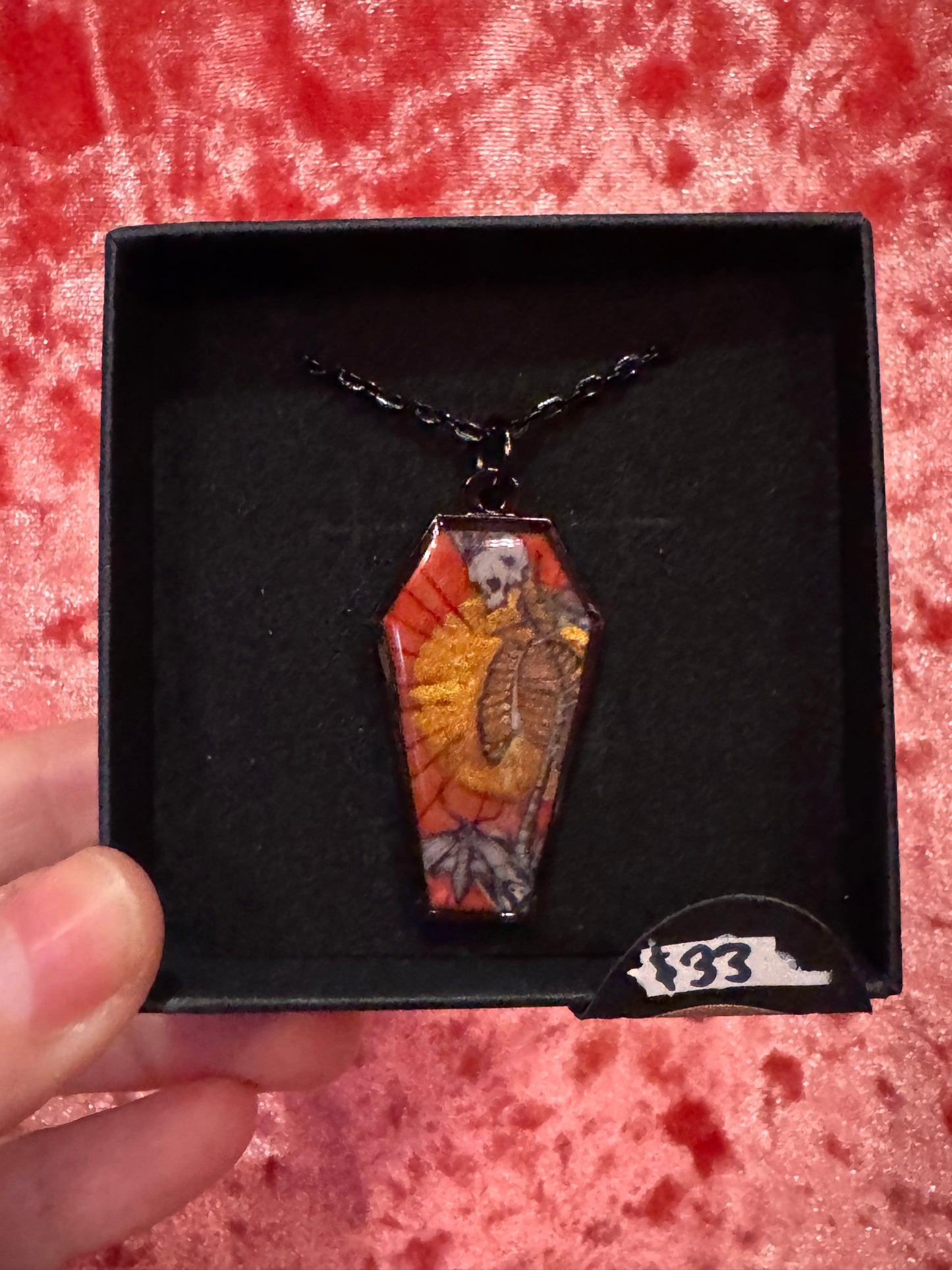 Skeleton Coffin necklace (Black) by HellKittenRVA