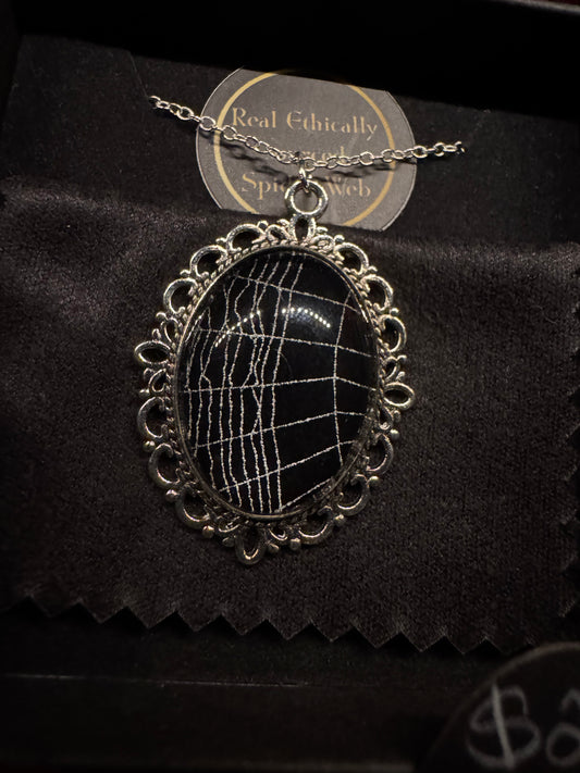 SpiderWeb: Small Silver Vintage Cabochon by HellKittenRVA