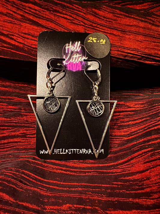 SpiderWeb: Earrings: Open Triangles (large) by HellKittenRVA