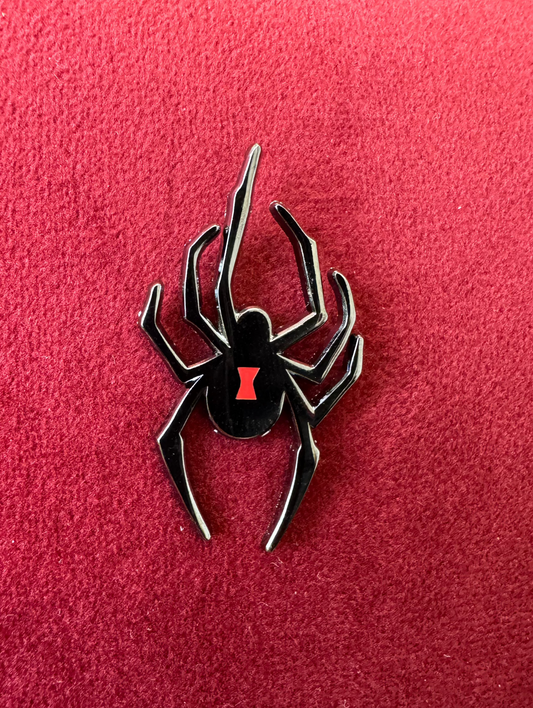 Black Widow Spider Mini Enamel Pin by Triclops Rabbit