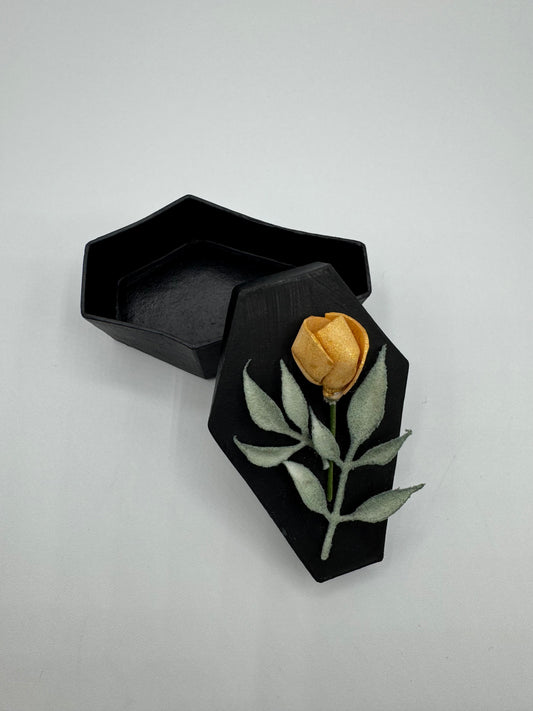 Yellow Flower Mini Coffin Trinket Box by From Maggie, With Love